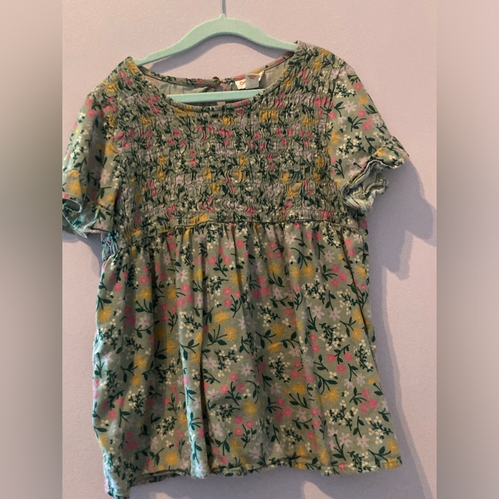 Cat & Jack Floral Smocked swing top size L
